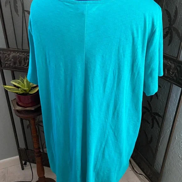 💥💥 Plus  NWOT turquoise tee top 22/24 - Picture 3 of 4